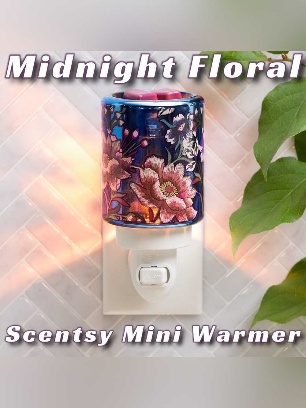 Midnight Floral Scentsy Mini Warmer - Brand New